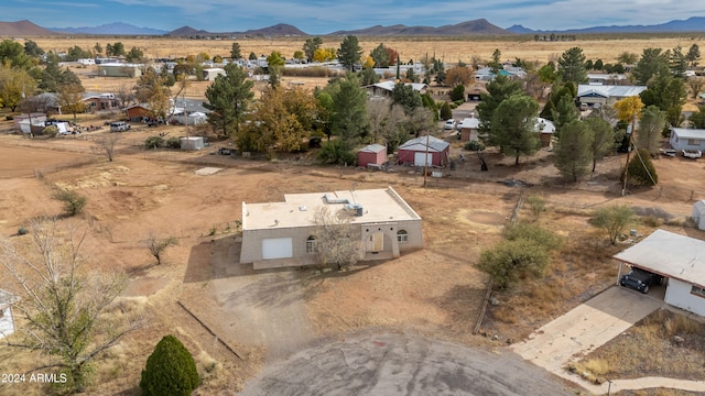 drone / aerial view with a mountain view