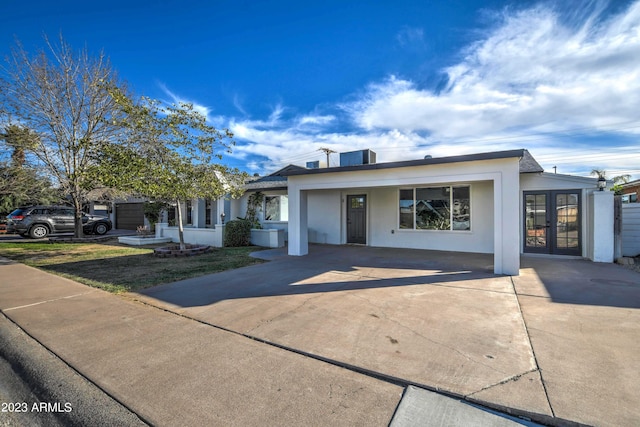 view of front of home with french doors