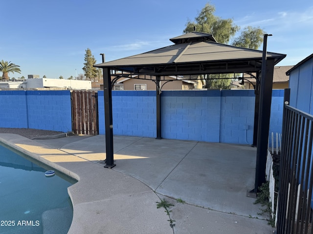 view of patio / terrace featuring a gazebo