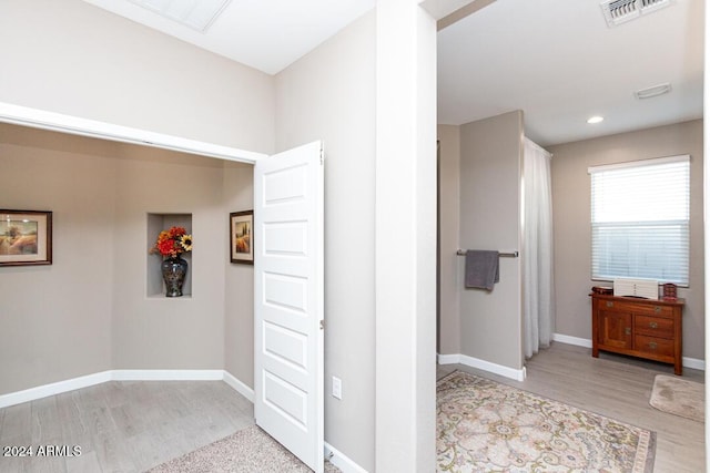 interior space featuring light wood-type flooring