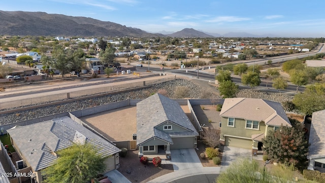 bird's eye view featuring a mountain view