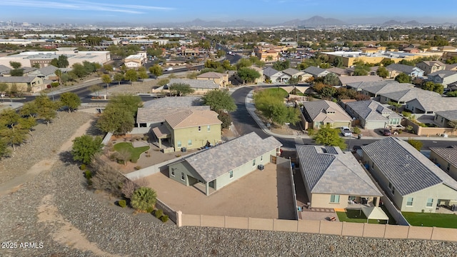 drone / aerial view with a mountain view