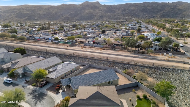 aerial view with a mountain view