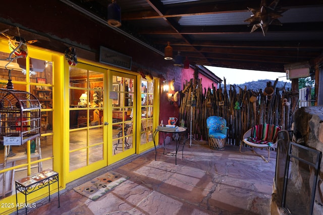 view of patio featuring french doors