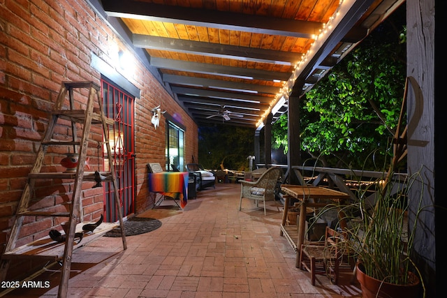 view of patio / terrace featuring ceiling fan