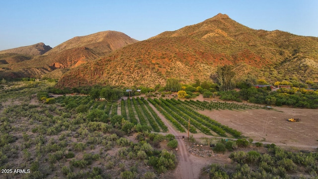 property view of mountains featuring a rural view