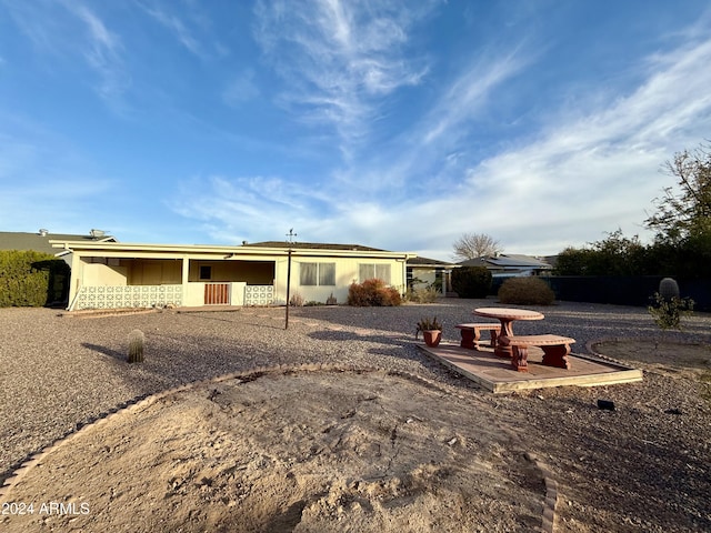 rear view of property with a patio area