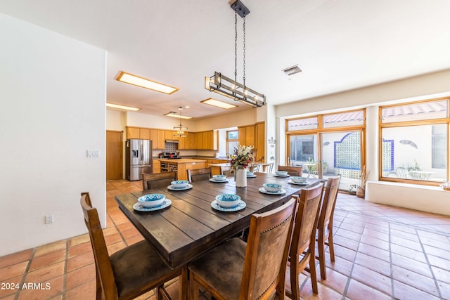 view of tiled dining area