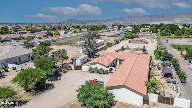 bird's eye view with a mountain view