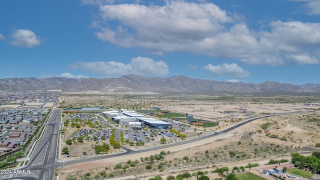 birds eye view of property featuring a mountain view