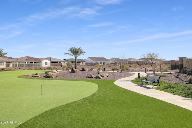 view of community featuring a yard