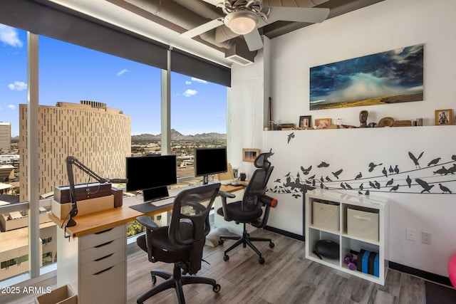 1 E Lexington Ave Unit 1209, Phoenix, AZ 85012 - office with wood finished floors, a ceiling fan, and baseboards