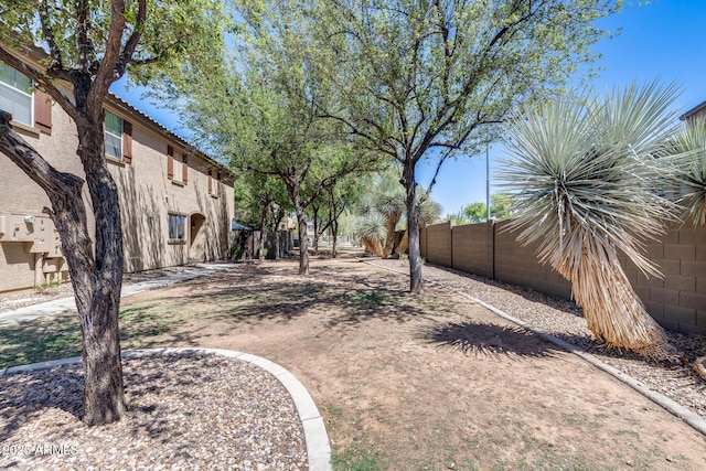 view of yard featuring fence