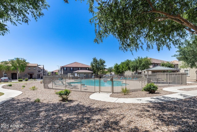 community pool with fence