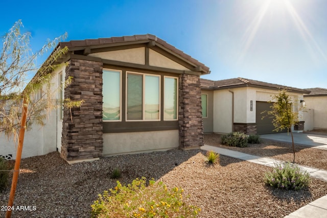 view of home's exterior with a garage