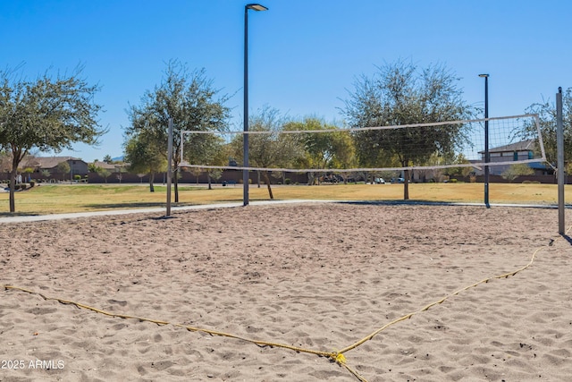 view of home's community with volleyball court