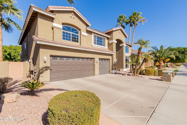 view of front of house with a garage