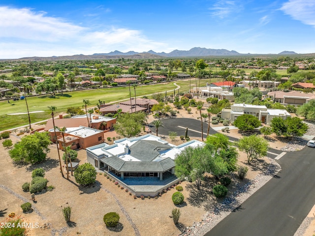 bird's eye view with a mountain view