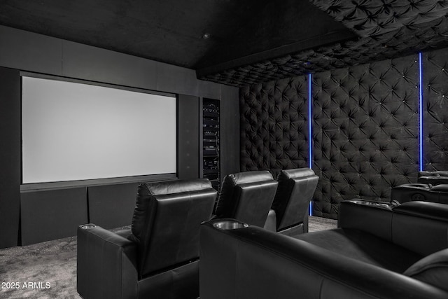 view of carpeted cinema room