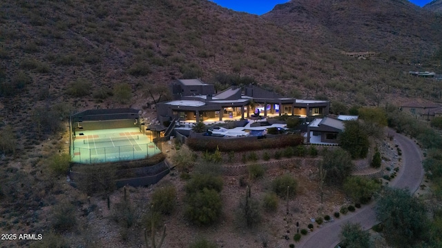 aerial view featuring a mountain view