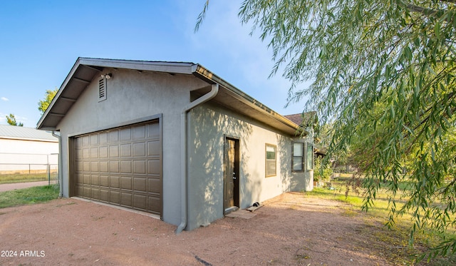 view of garage