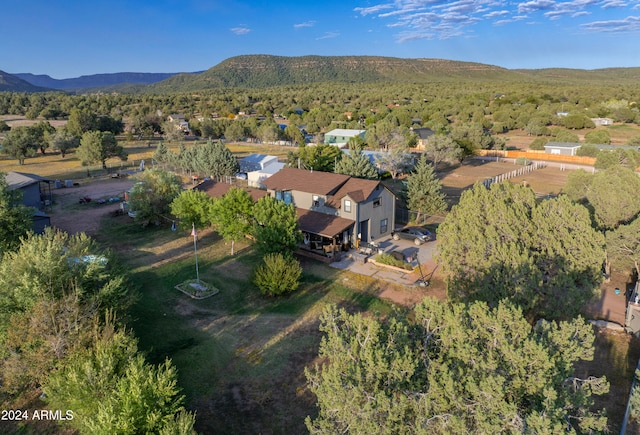 bird's eye view featuring a mountain view