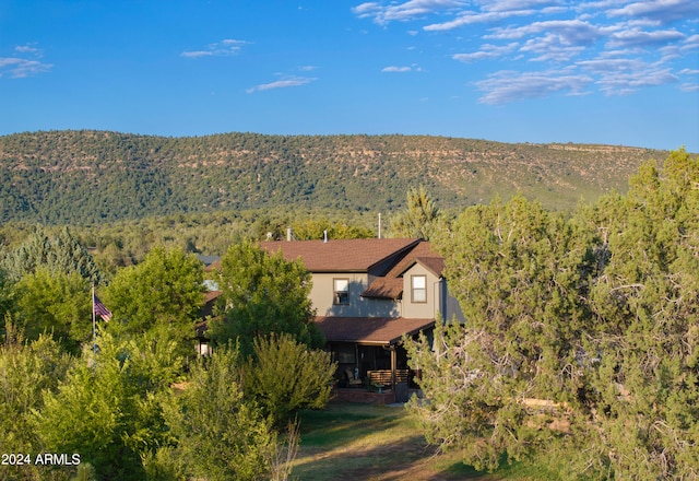 aerial view featuring a mountain view