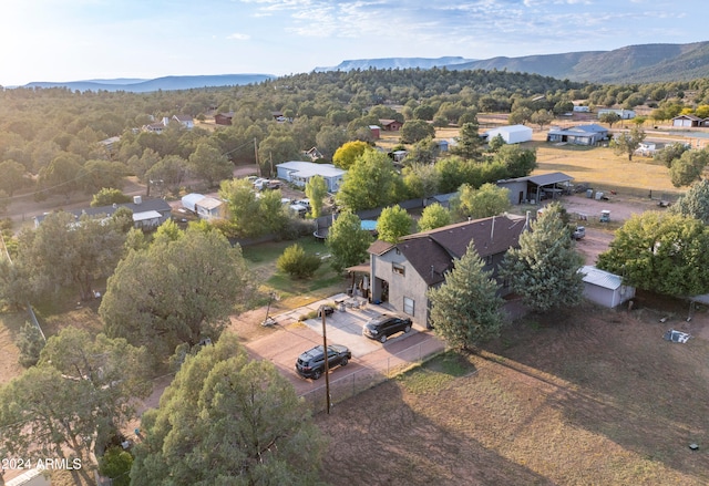 aerial view featuring a mountain view