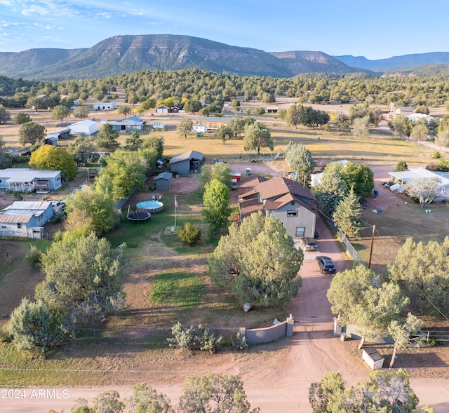 aerial view featuring a mountain view