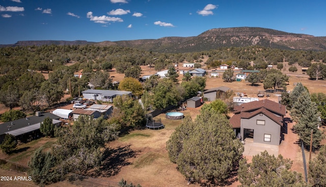 bird's eye view with a mountain view