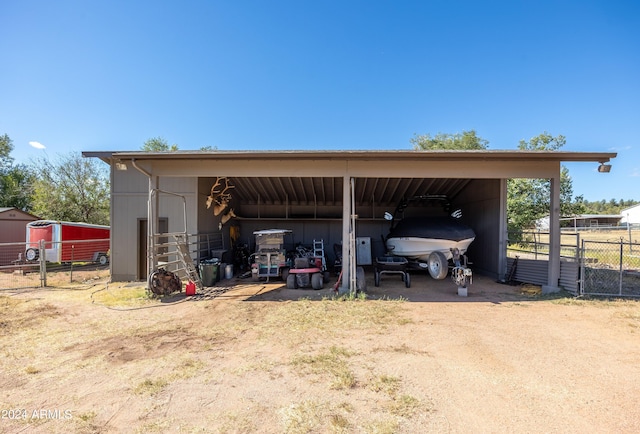 view of parking with a carport