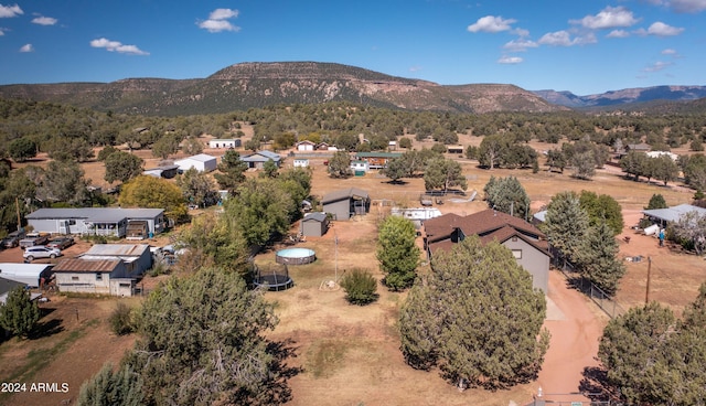 bird's eye view featuring a mountain view