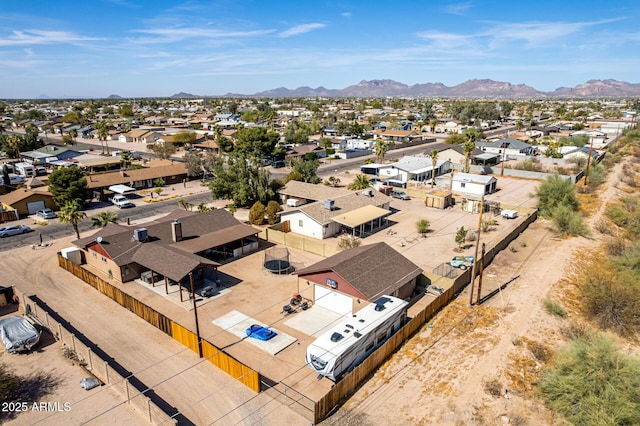 bird's eye view with a residential view and a mountain view