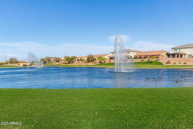 view of water feature with a residential view