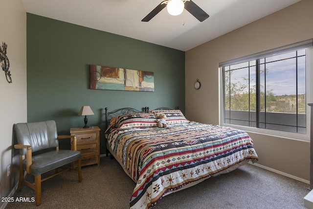 9750 N Monterey Dr Unit 71, Fountain Hills, AZ 85268 - carpeted bedroom with baseboards and ceiling fan