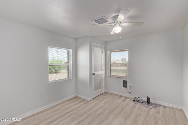 423 W Phoenix Ave, Eloy, AZ 85131 - empty room with baseboards, a healthy amount of sunlight, light wood finished floors, and visible vents
