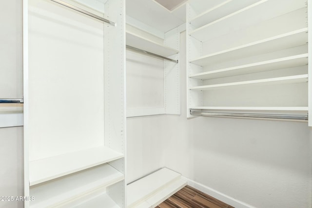 spacious closet featuring hardwood / wood-style flooring