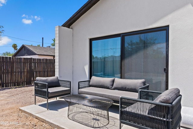 view of patio featuring an outdoor living space