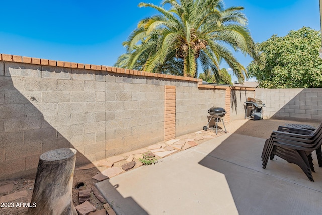 view of patio with grilling area