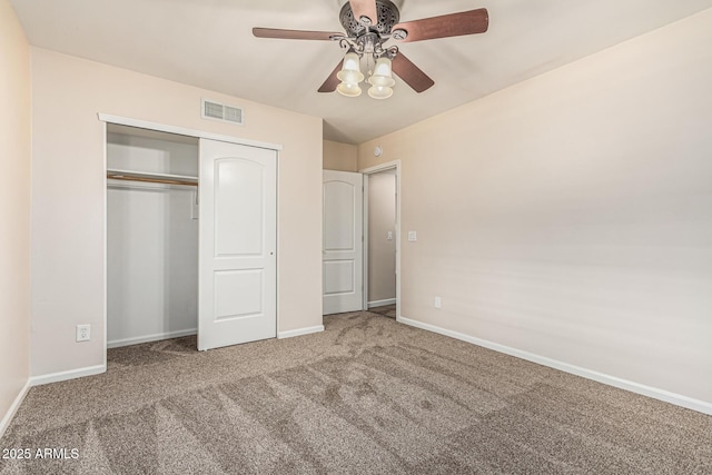 2807 N 8th Ave, Phoenix, AZ 85007 - unfurnished bedroom featuring carpet, baseboards, a closet, and ceiling fan
