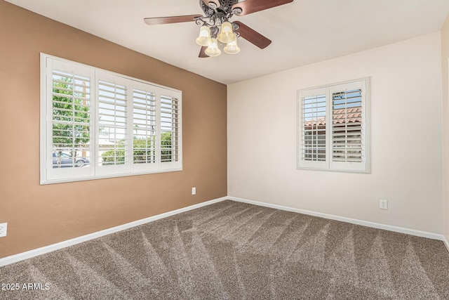 2807 N 8th Ave, Phoenix, AZ 85007 - unfurnished room with carpet flooring, plenty of natural light, ceiling fan, and baseboards