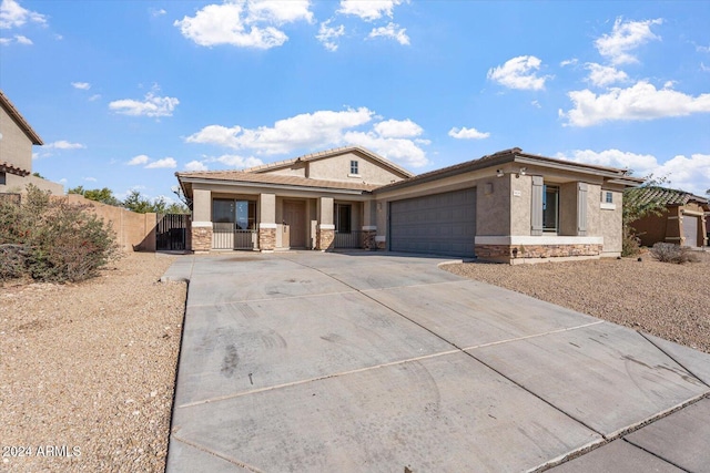 view of front of house with a garage