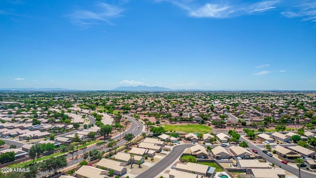 drone / aerial view with a mountain view