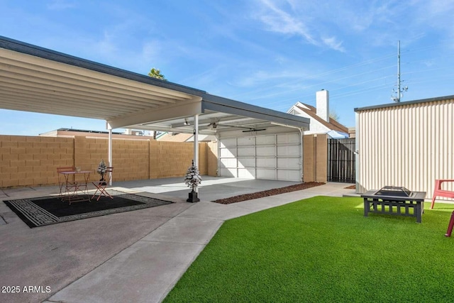 view of yard with fence