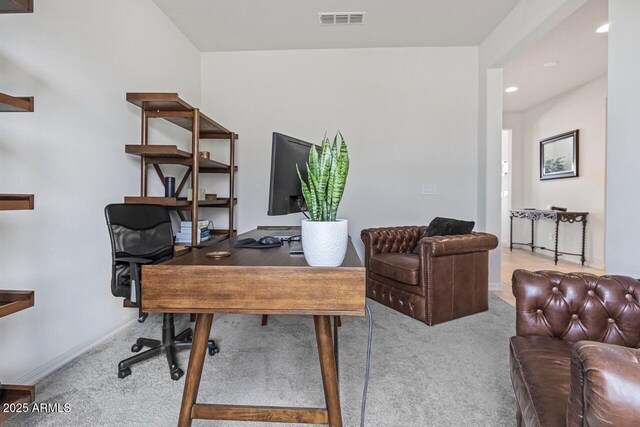 8521 S 67th Dr, Laveen, AZ 85339 - carpeted office featuring baseboards, visible vents, and recessed lighting