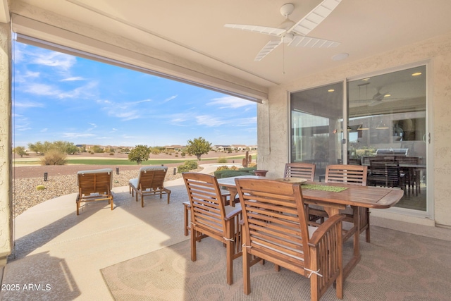 view of patio / terrace with ceiling fan