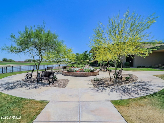 view of property's community featuring a water view