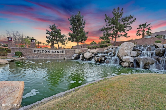 view of water feature featuring a small pond