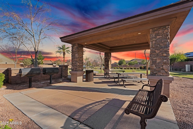 view of property's community featuring a gazebo and a patio