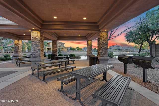 view of patio / terrace featuring fence